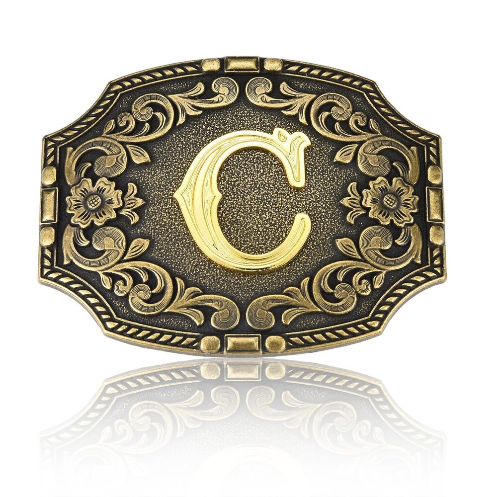 9029 Western Belt Buckle Initial Letters C Cowboy Rodeo Belt Buckles Cowboy